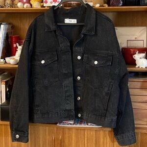 Mango black denim jacket size S